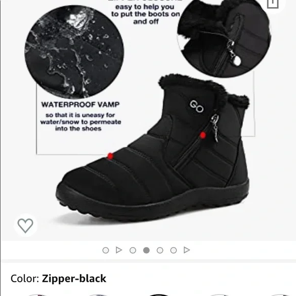 Soft sole side zipper winter booties from Amazon. Never worn. - Picture 5 of 9